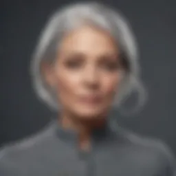 Mature woman with silver strands gracefully styled