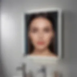 Elegant wall-mounted makeup mirror in a modern bathroom setting