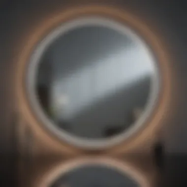 Stylish Circular Makeup Mirror Stylish design of a circular makeup mirror enhancing interior decor