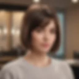 A person using a virtual hairstyling app on a tablet.