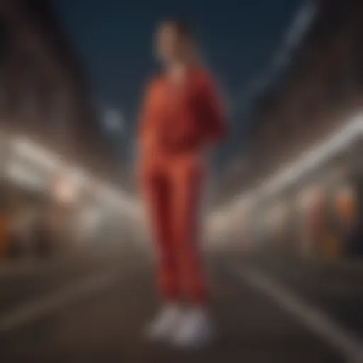 Dynamic outdoor scene showcasing Adidas track pants in action