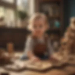 Adorable wooden puzzle toy for 1-year-olds