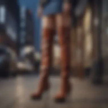 Urban Elegance Elegant over-the-knee boots in a chic urban setting