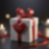 Elegantly wrapped gift with a heart-shaped tag