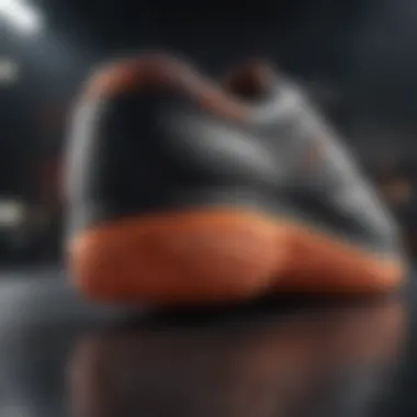 Close-up of cushioned shoe sole showcasing technology for comfort