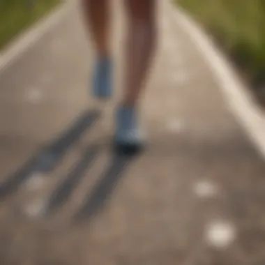 Footprints on a path illustrating different walking styles