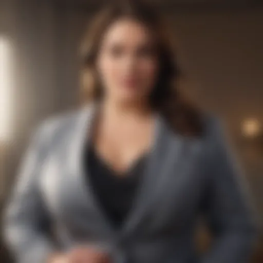 Elegant plus-size woman in a tailored blazer