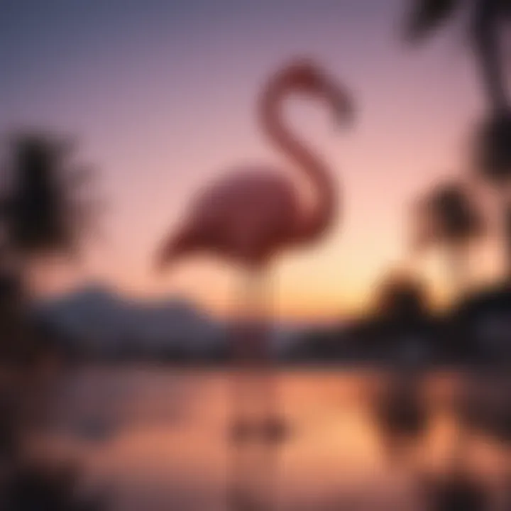 Elegant Flamingo Silhouette in Sunset Glow