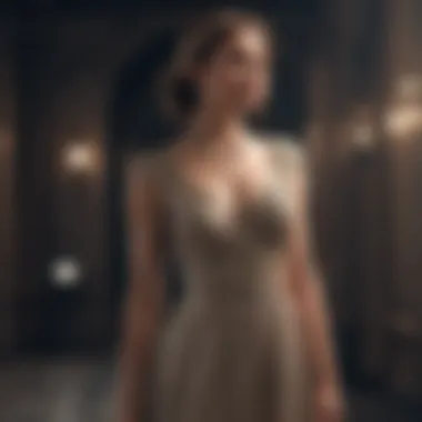 Elegant dress paired with fashionable accessories