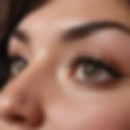 Close-up of quality eyelash extensions in an organized setting.