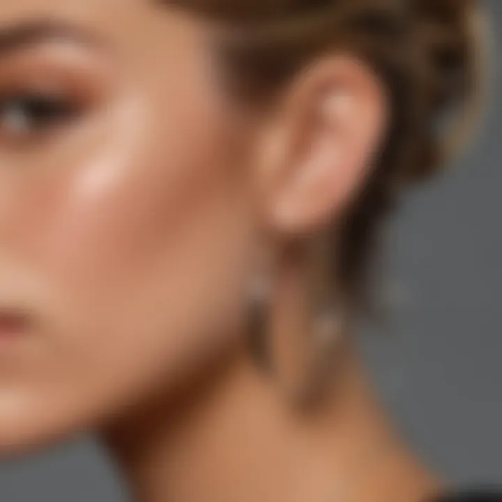 Hailey Bieber's hoop earrings styled with a modern twist