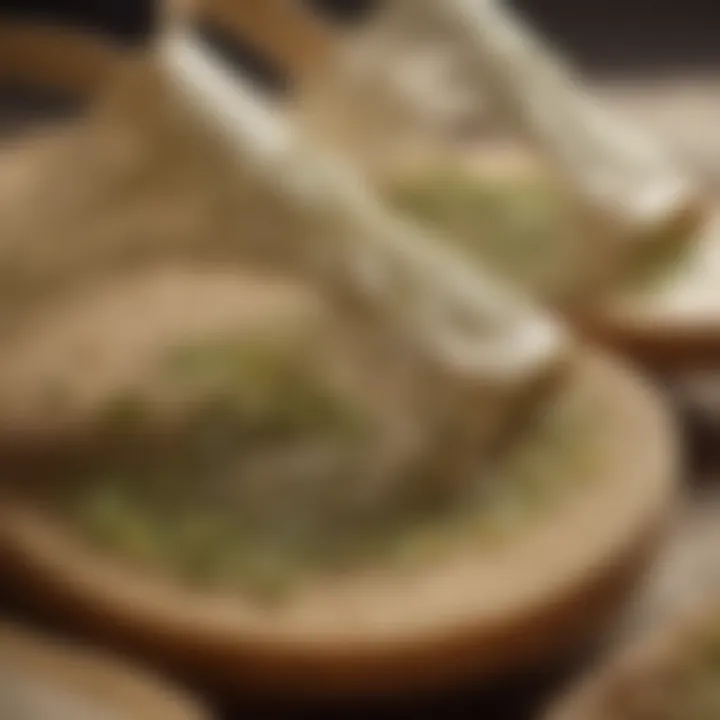 Close-up of sustainable materials used in hemp jelly sandals