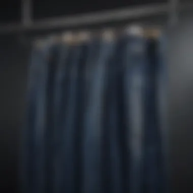 Variety of High Waisted Comfy Jeans Styles Diverse styles of high waisted comfy jeans displayed on hangers