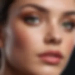 Close-up of a flawless makeup application on oily skin