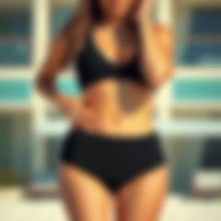 Sporty bathing suit featuring adjustable straps for a custom fit.