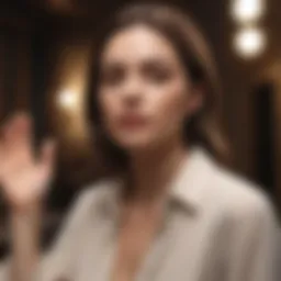 A woman observing subtle gestures