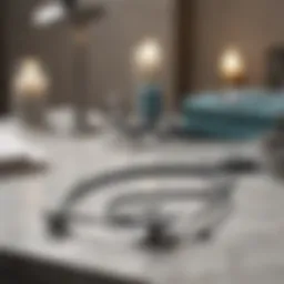 Elegant stethoscope on a marble desk