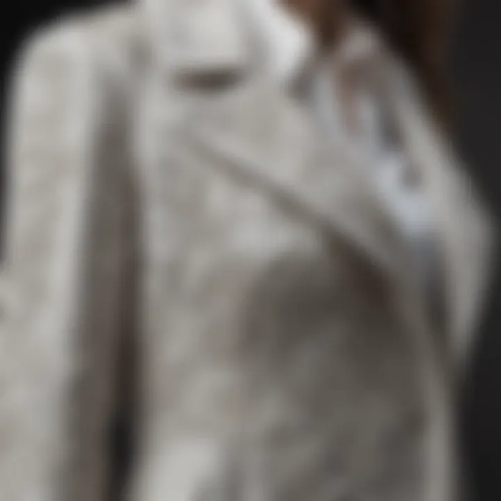 Close-up of intricate detailing on a Lane Bryant Spring Coat