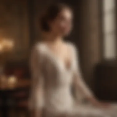 Romantic Lace Reverie Vintage Inspired Lace Gown in Romantic Candlelit Ambiance