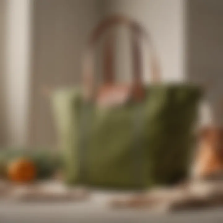 Sustainable materials used in the Le Pliage Medium Shoulder Tote emphasizing eco-friendliness