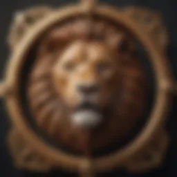 Symbolic representation of the Leo zodiac sign featuring a lion.