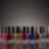 Luxurious Nail Polish Bottles in a Row