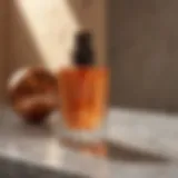 Luxurious Tanning Elixir bottle on marble surface