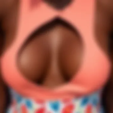 Close-up of the unique cutout design showcasing the craftsmanship of the swimsuit