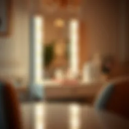 Elegant makeup desk featuring a chic light-up mirror in a luxurious setting