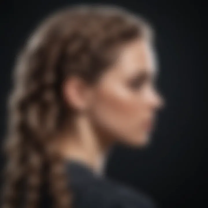 Intricate braided style on permed hair