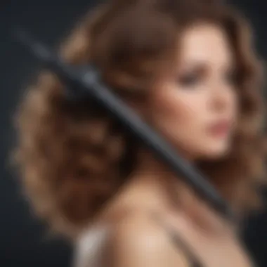 Close-up of high-quality curling wand