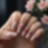 Elegantly designed nails with floral motif