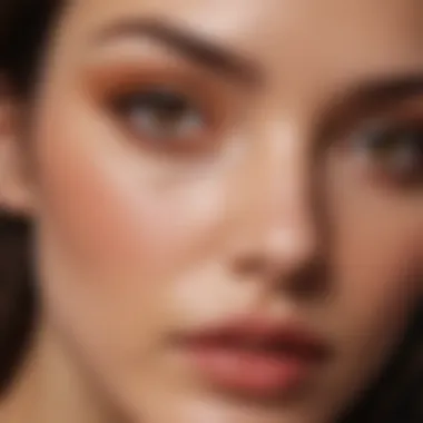 Close-up of brown eyes with eyeshadow