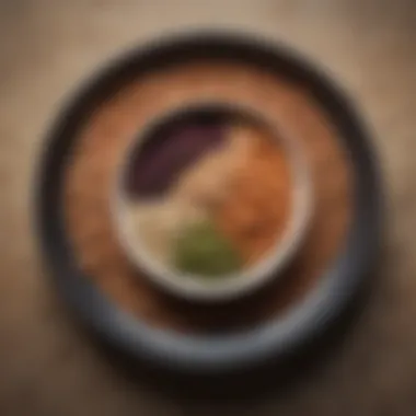 Wholesome Goodness Artfully arranged plate of nutritious grains and legumes