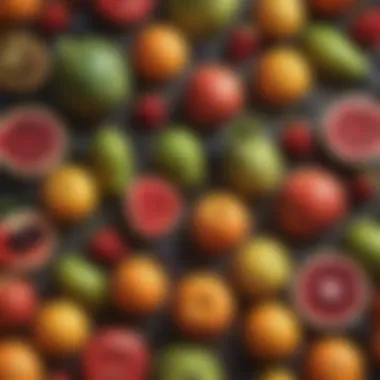 Vibrant Fruits for pH Balance Colorful array of fruits displaying their vibrant colors and freshness.