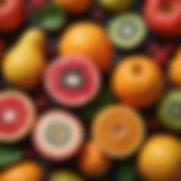 A vibrant array of fresh fruits showcasing their natural colors