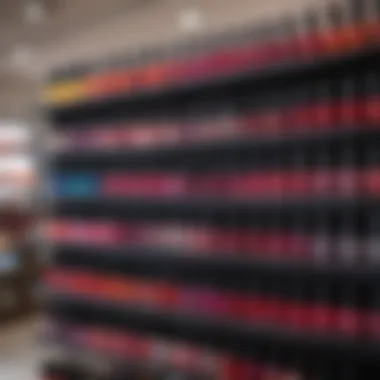 Display of Vibrant OPI Nail Polish Shades in a Chic Beauty Store