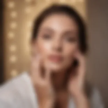 Application of Night Cream for Best Results Woman applying night cream on her face in a serene setting