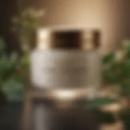 Close-up of a jar of luxurious night cream with botanical ingredients