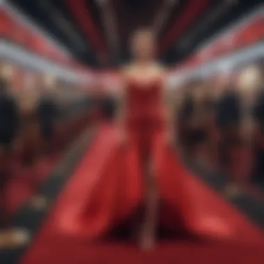 Bold Innovations on the Red Carpet A striking ensemble showcasing bold colors and innovative designs on the red carpet
