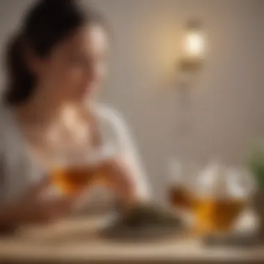 Pregnant woman enjoying a soothing herbal tea blend