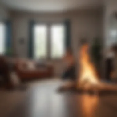 A cozy living space where a person is actively tidying up, highlighting the caloric burn in household chores.