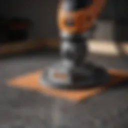 Close-up view of a resurfacing pad on a power tool