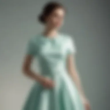 Timeless A-line retro Easter dress in a soft mint hue