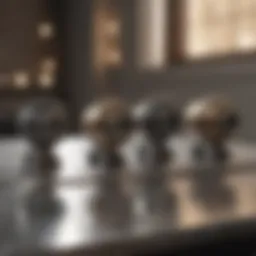 Elegant roller set on marble surface