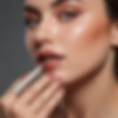 Close-up of a brush applying Sally Hansen vegan nail polish