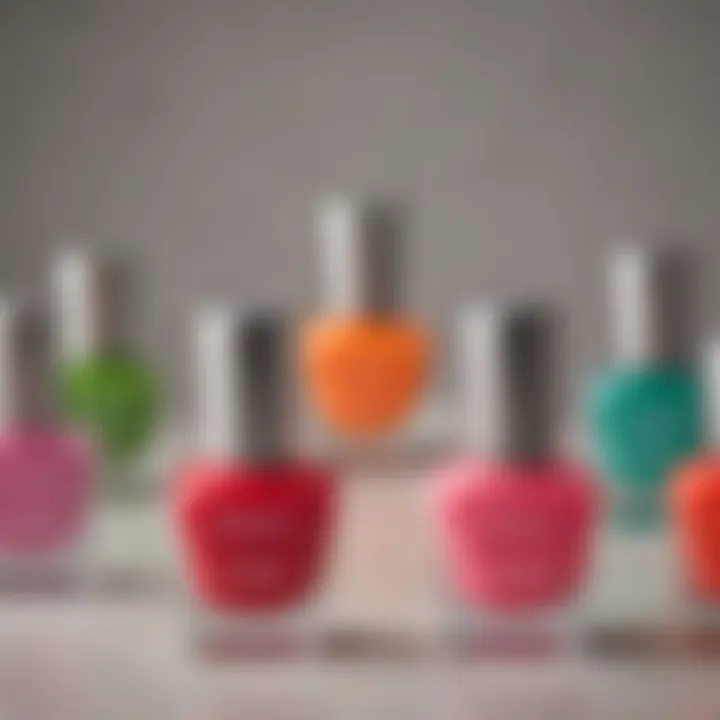 Vibrant shades of Sally Hansen vegan nail polish displayed on a table