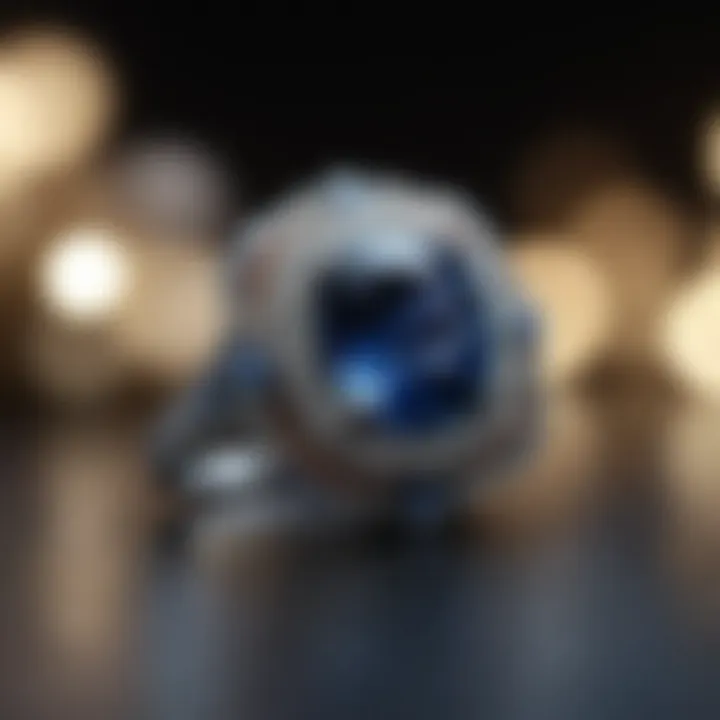 Exquisite sapphire embellished ring