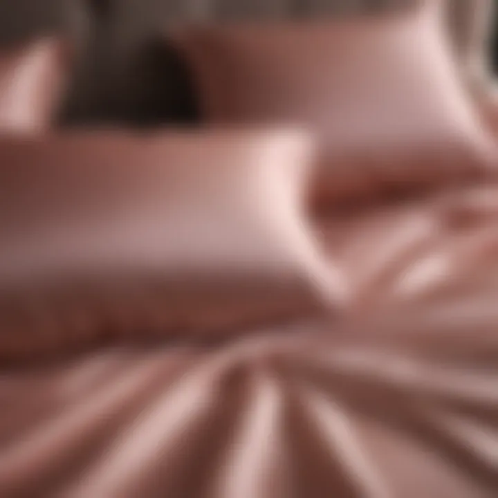 Satin pillowcase with a sheen on a neatly made bed