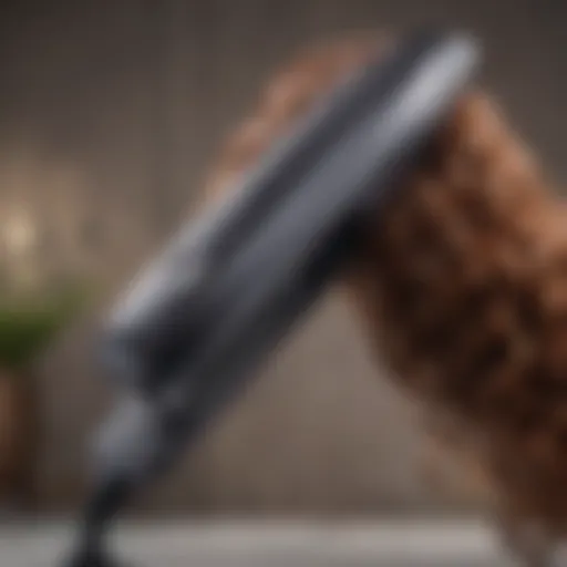 Close-up of a high-quality hair straightener with ceramic plates